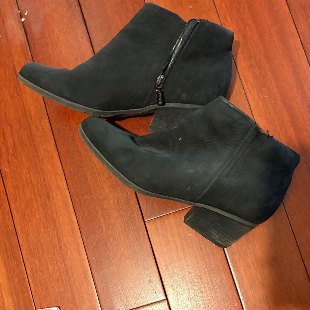 Blondo Black Suede Ankle Booties with Side Zip